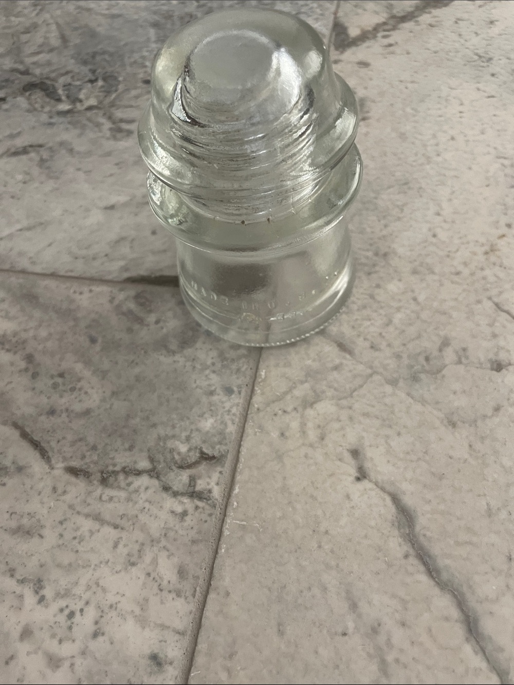 vintage clear glass telephone/telegraph